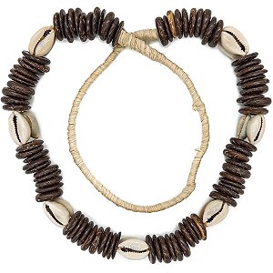 Guia Legdba De Coquinho Casca De Coco Marrom C/ Búzios