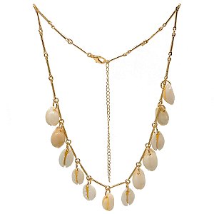 Colar Semijóia Corrente Pequena C/ Búzios