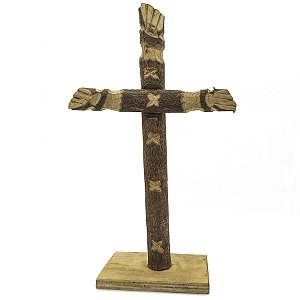 Cruzeiro De Madeira Grande Cruz C/ Figas Simples C/ Pé Base