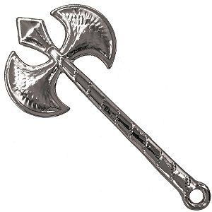 Pingente Grande Machado Ofá Xangô Prata P/ Assentamento Igbá