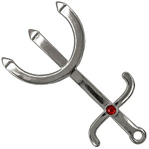 Pingente Grande Tridente Pombogira Prata Assentamento Igbá