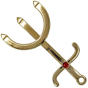 Pingente Grande Tridente Pombogira Dourado Assentamento Igbá