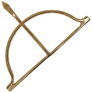 Arco Ofá Médio Curvo Dourado Ferramenta Assentar Orixá Igbá