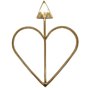 Arco Ofá Coração Dourado Médio Premium Ferramenta Orixá Igbá