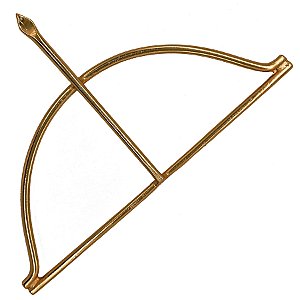 Arco Ofá Curvo Médio Dourado Ferramenta Assentar Orixá Igbá