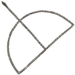 Arco Ofá Grande Prata Torcido Premium Ferramenta Orixá Igbá