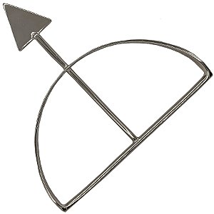 Arco Ofá Prata Flecha Grande Premium Ferramenta Orixá Igbá