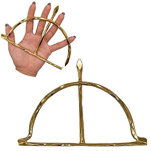 Arco Ofá Flecha Torcido Grande Dourado Ferramenta Orixá Igbá