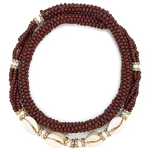 Brajá Chicote Missanga Marrom C/ Búzios