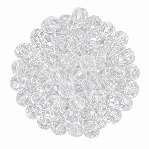 Pacote 160un Cristal 6mm Incolor Transparente Conta Para Guia