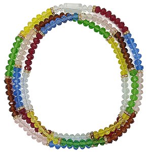 Guia de Cristal C/ Entremeios Strass e Firma 7 Sete Linhas