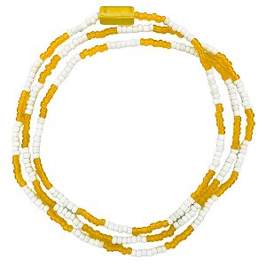 Guia Simples de Missanga Amarelo/Branco C/ Firma