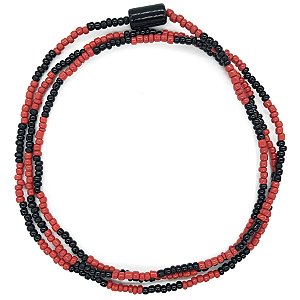 Guia Simples de Missanga Preto/Vermelho C/ Firma