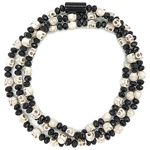 Guia de Cristal Preto C/ Caveirinhas e Firma Mirim Caveirinha