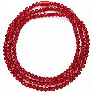 Guia Porcelana Vermelho Transparente 8mm Jablonex Lisa C/ Firma