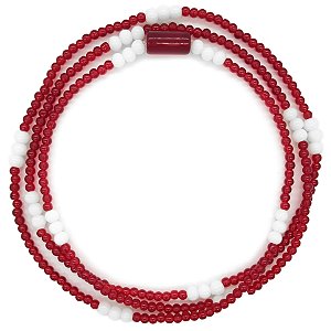 Guia de Porcela Jablonex 4mm e 6mm Vermelho/Branco C/ Firma