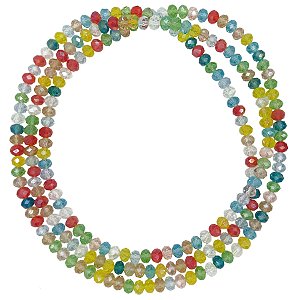 Guia de Cristal Colorida Transparente com Strass S/ Firma Ciganos Claro