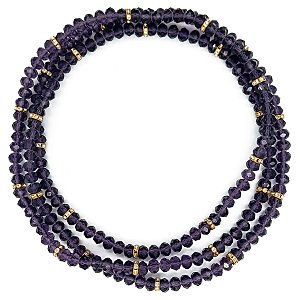 Guia de Cristal Roxo Transparente com Strass S/ Firma