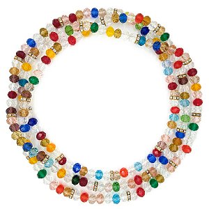 Guia de Cristal Colorida Transparente com Strass S/ Firma Ciganos