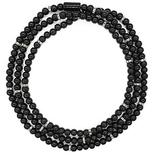 Guia de Porcelana Preto C/ Entremeio de Strass e Firma