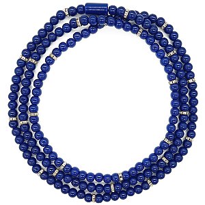 Guia de Porcelana Marinho C/ Entremeio de Strass e Firma