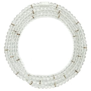 Guia de Porcelana Incolor C/ Entremeio de Strass e Firma