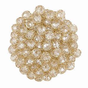 Pacote 160un Cristal 10mm Bege Conta Para Guia