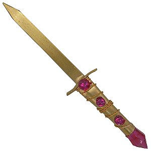 Faca Punhal Médio S/ Corte P/ Assentamento C/ Pedraria Pink