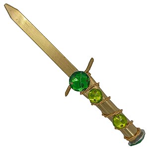 Faca Punhal Pequeno S/ Corte P/ Assentamento C/ Pedraria Verde