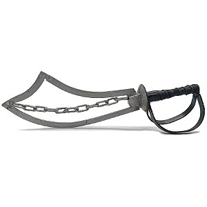 Espada Vazada Ogum Ferro Forjado Prata/Preto
