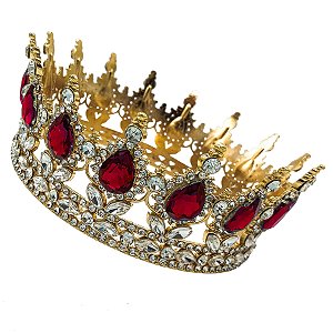 Coroa C/ Pedrarias Vermelho P/ Pombagira e Assentamentos