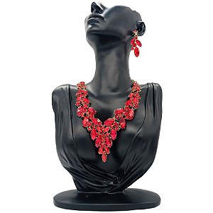 Colar + Brincos Premium P/ Pombagira M4 Vermelho