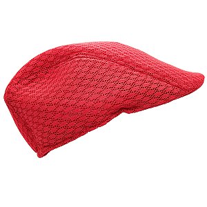 Boina Masculina Italiana Tecido Vermelho Rede Mash Respirável Jornaleiro