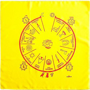 Toalha Tarot Amarelo Leitura Espiritual