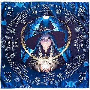 Toalha P/ Leitura de Tarot Bruxa Noturna Umbanda