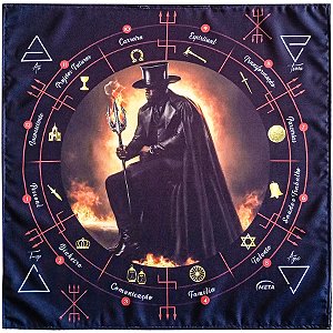 Toalha P/ Leitura de Tarot Exu Capa Preta Umbanda
