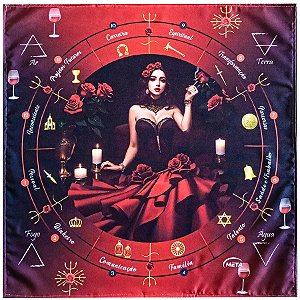 Toalha P/ Leitura de Tarot Pombogira C/ Rosas Umbanda