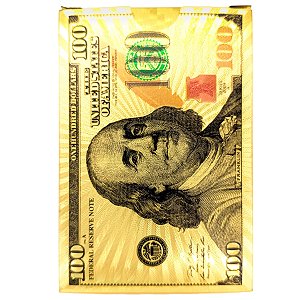Baralho Dólar A Prova D'água Dourado Metalizado Com 4 Naipes