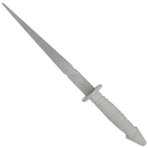 Ponteiro N4 Faca Punhal 17cm P/ Assentamento Cabo Plástico Branco