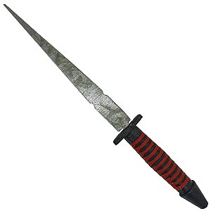 Ponteiro N4 Faca Punhal 17cm P/ Assentamento Cabo Plástico Preto/Vermelho