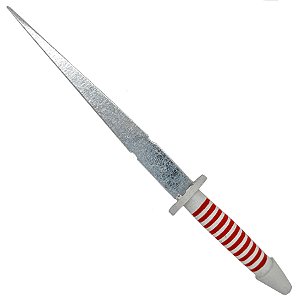 Ponteiro N5 Faca Punhal 19cm P/ Assentamento Cabo Plástico Branco/Vermelho