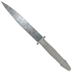 Ponteiro N6 Faca Punhal 27cm P/ Assentamento Cabo Plástico Branco