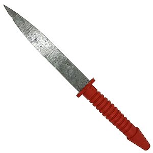 Ponteiro N6 Faca Punhal 27cm P/ Assentamento Cabo Plástico Vermelho