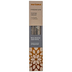 Incenso Natural Nirvana Inspira 5 Varetas Premium Breu Branco/Mirra