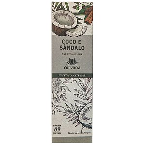 Incenso Natural Nirvana 9 Varetas Coco/Sândalo