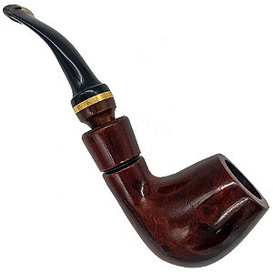 Cachimbo Curvo Acaju/Dourado Madeira Premium
