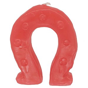 Vela de Magia Prosperidade Sorte Ferradura Vermelha