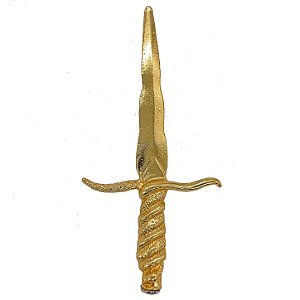 Mini Punhal Cigano C/ Cristal P/ Assentamento Dourado