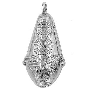 Pingente Máscara Africana Ancestral Prata