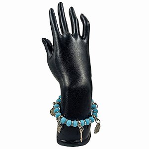 Pulseira Adorno Enfeite P/ Quartinha Orixá Oxóssi Odé Azul